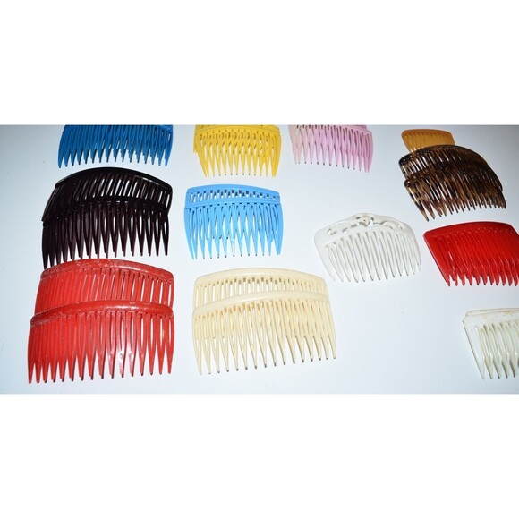 Vtg Lot Goody Side Hair Comb Clips Plastic Rainbow Colorful 80's + extras - Picture 11 of 12